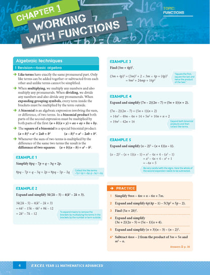 Excel HSC Year 11 Mathematics Advanced Study Guide