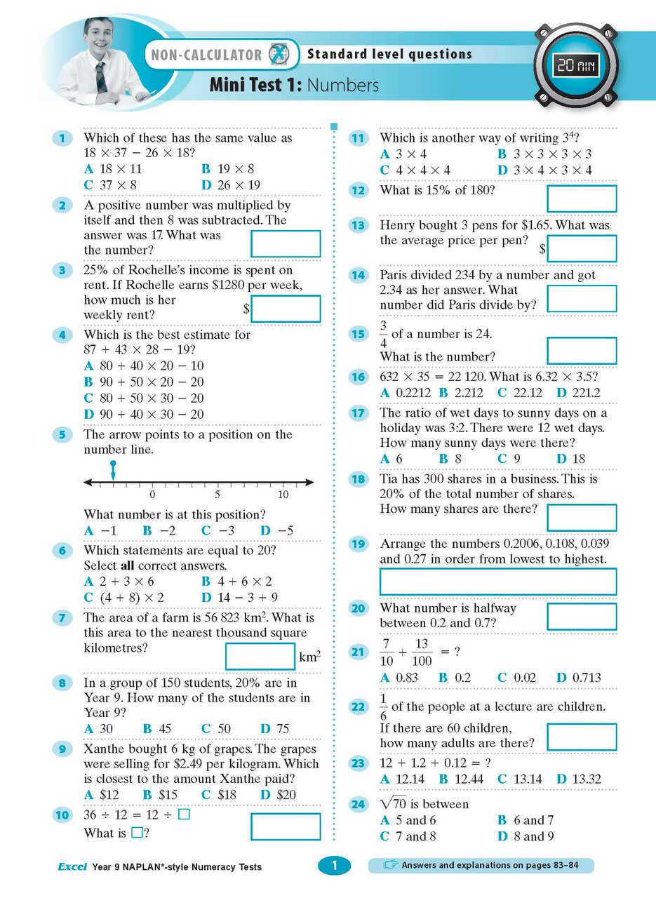 Excel Year 9 NAPLAN*-style Numeracy Tests