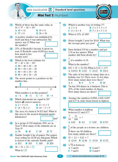 Excel Year 9 NAPLAN*-style Numeracy Tests