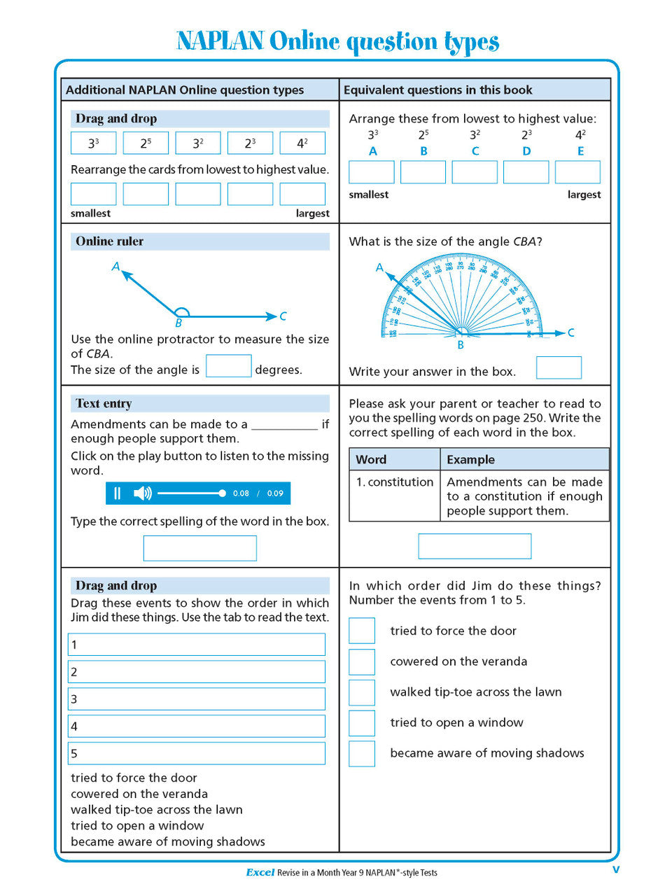 Excel Revise in a Month Year 9 NAPLAN*-style Tests