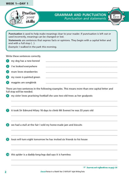Excel Revise in a Month Year 3 NAPLAN*-style Writing Tests