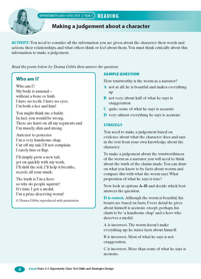 Excel Test Skills - Opportunity Class Tests Skills and Strategies Years 3-4