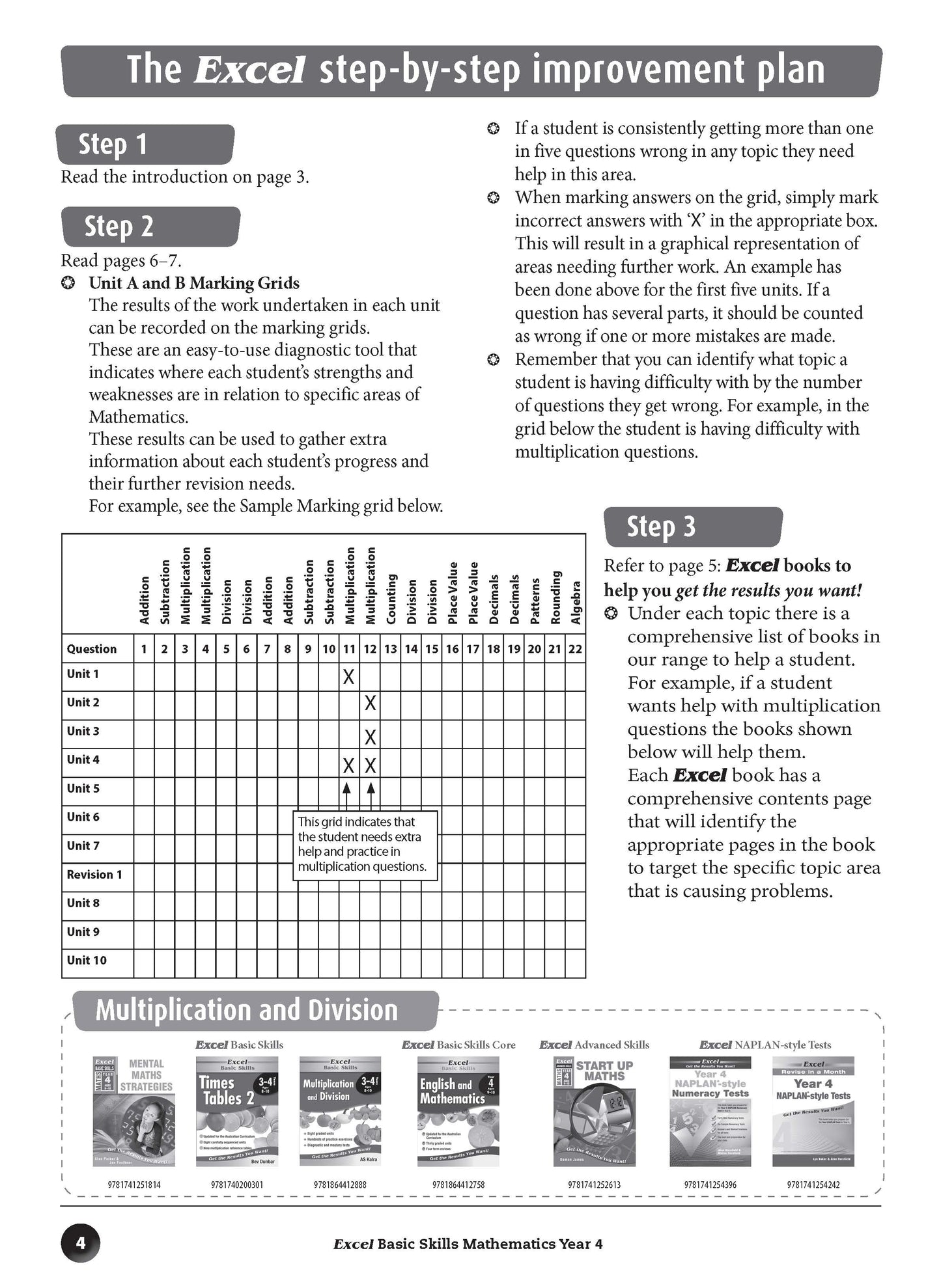 Excel Basic Skills - Mathematics Year 4