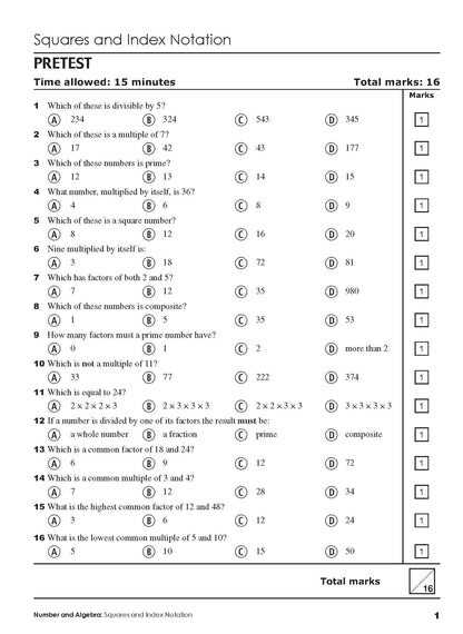 Excel Tests - Mathematics Practice Tests Year 7