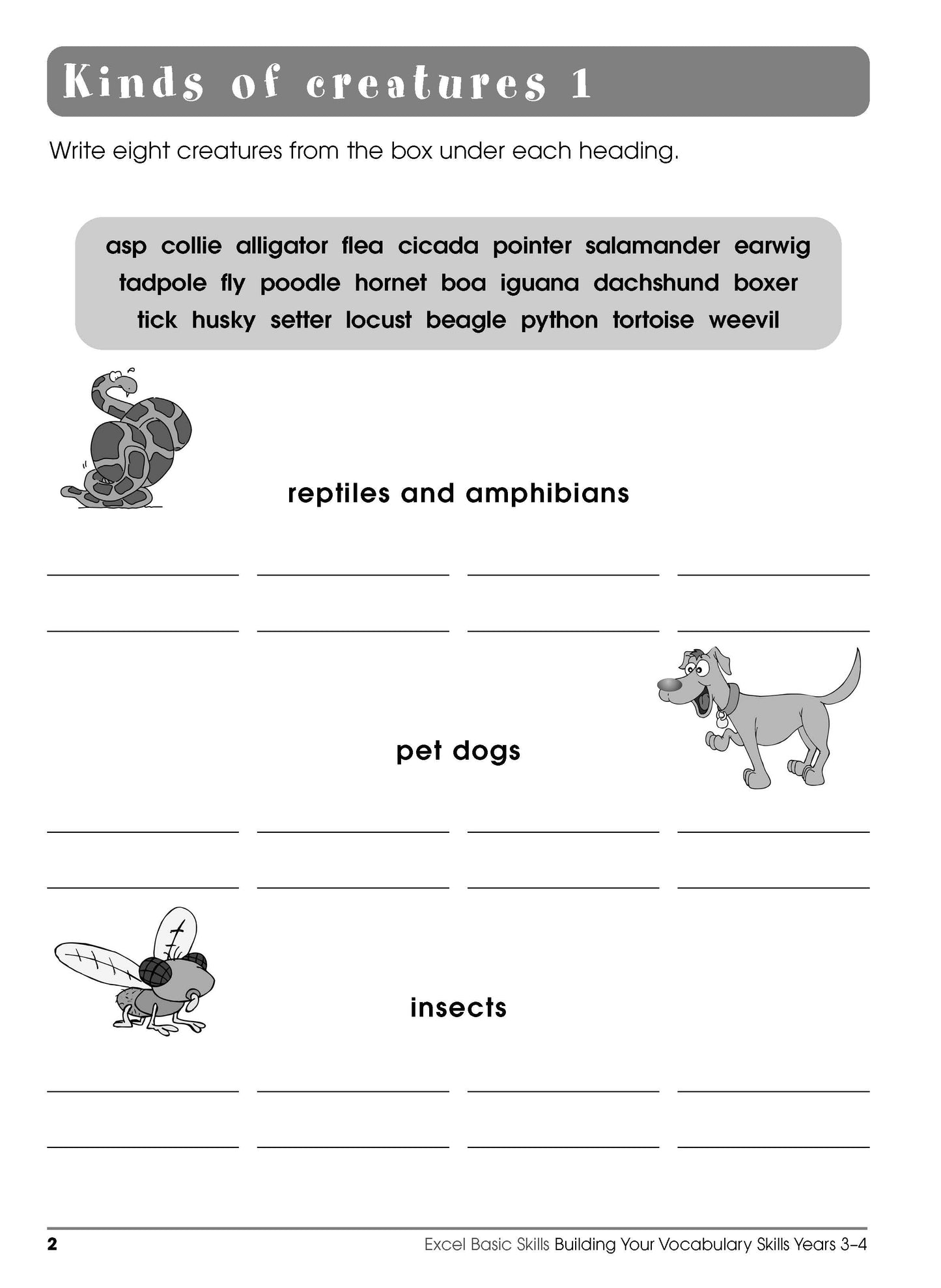Excel Basic Skills - Building Your Vocabulary Skills Years 3-4