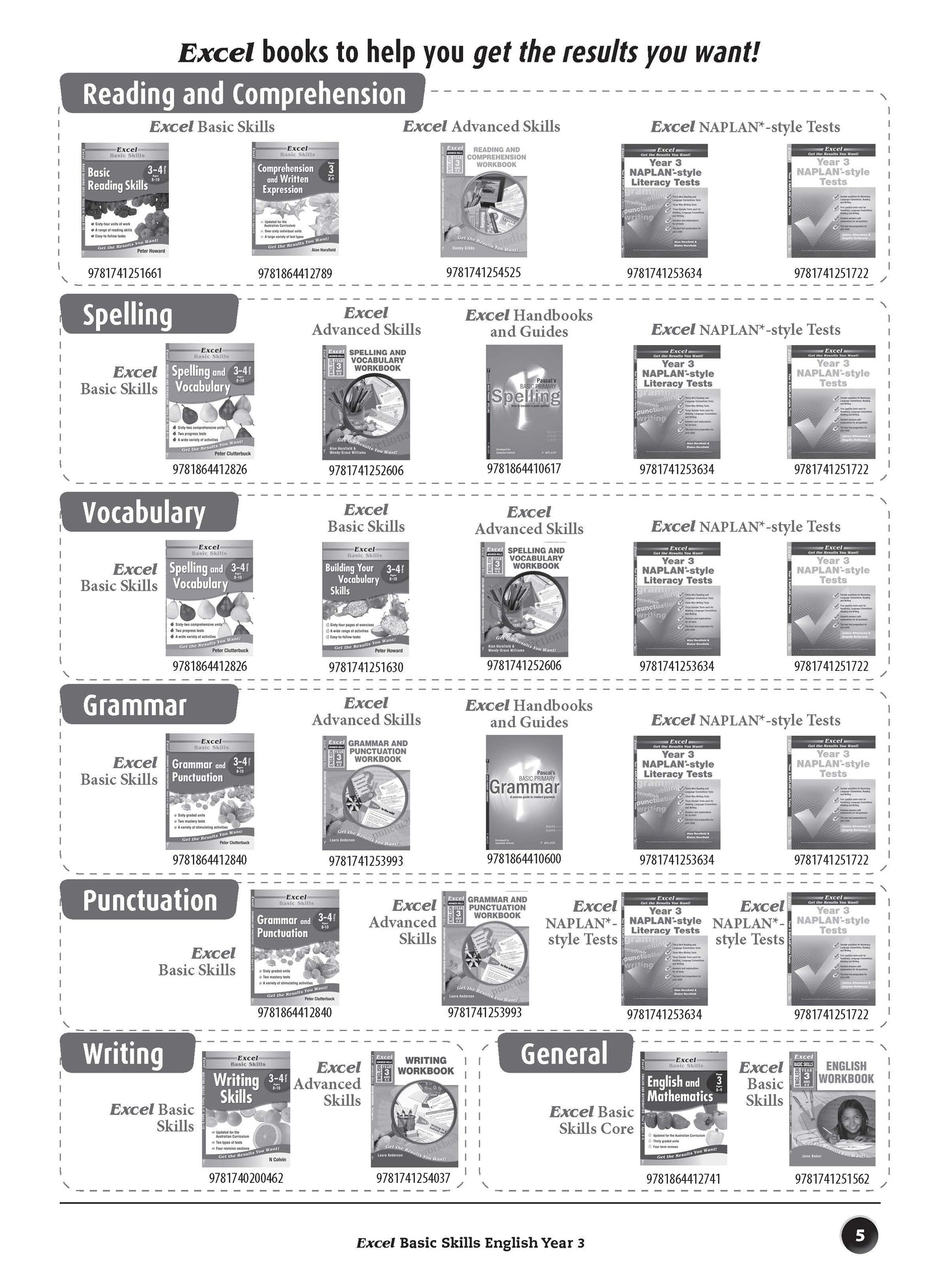 Excel Basic Skills - English Year 3