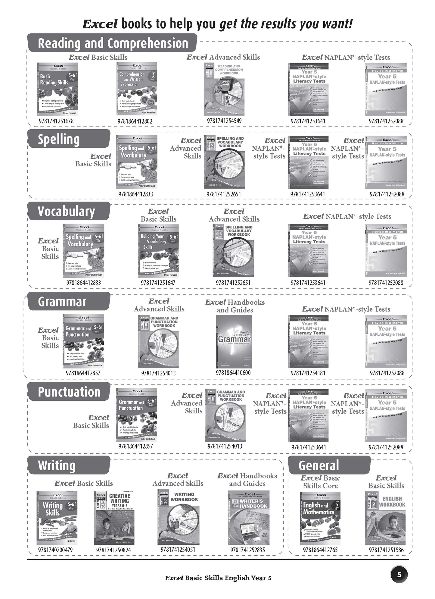 Excel Basic Skills - English Year 5