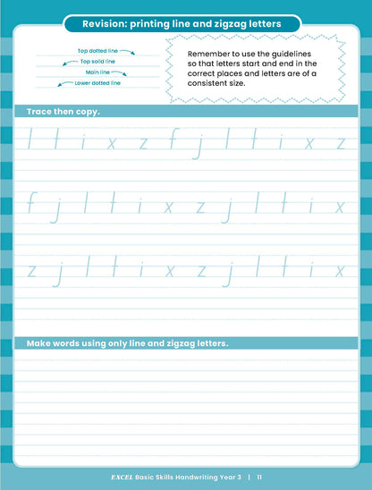 Excel Basic Skills - Handwriting Year 3
