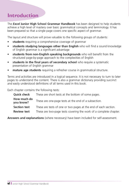 Excel Handbooks - Junior High School Grammar