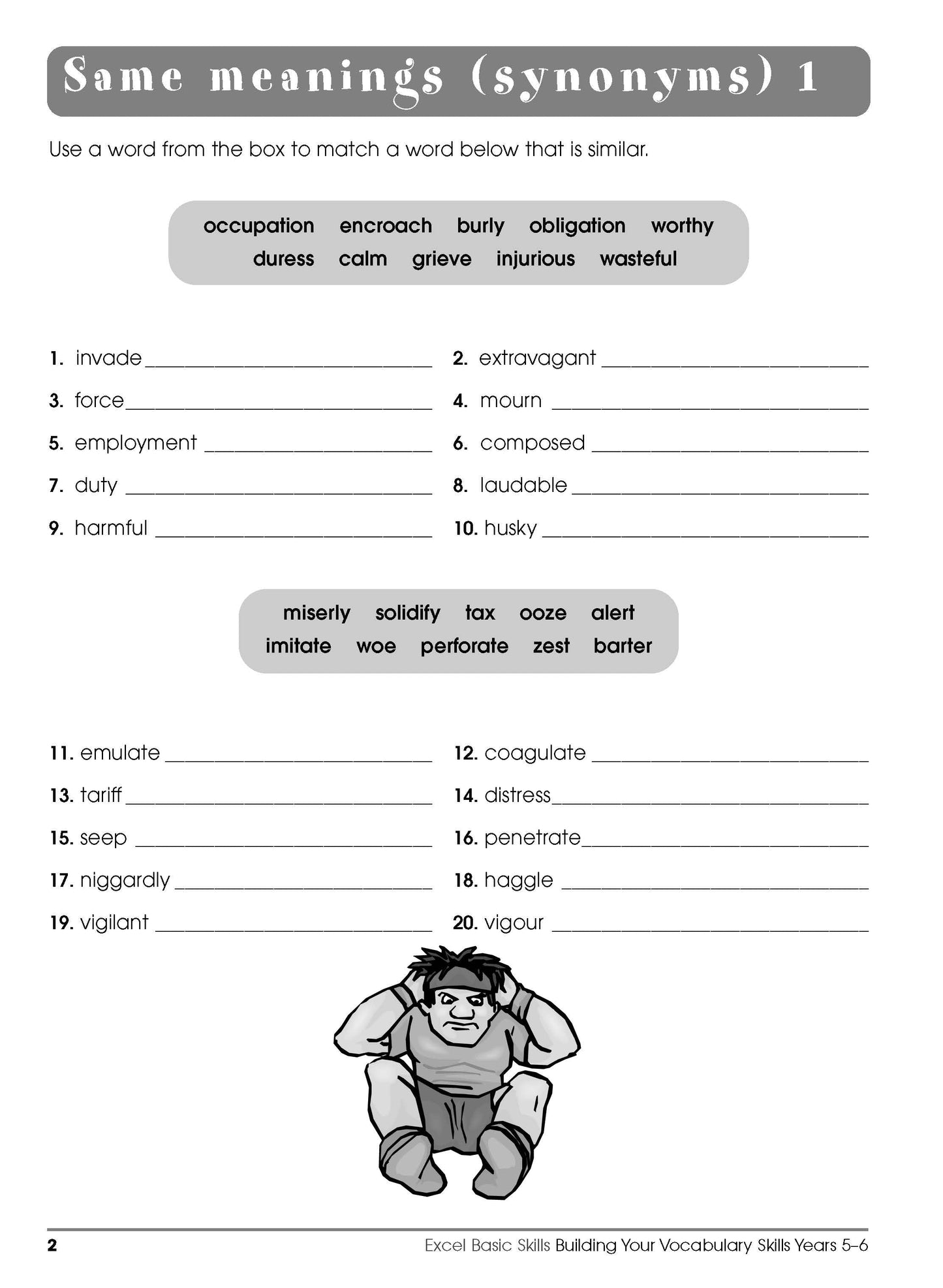 Excel Basic Skills - Building Your Vocabulary Skills Years 5-6