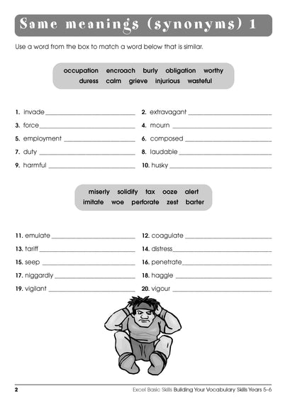 Excel Basic Skills - Building Your Vocabulary Skills Years 5-6