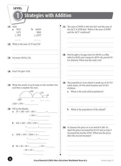 Excel Essential Skills - Non-Calculator Workbook Years 6-7