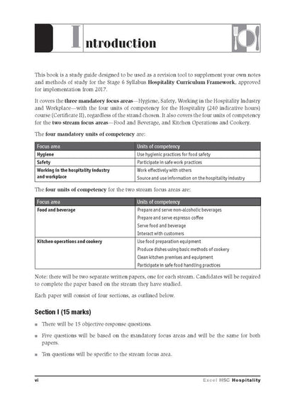 Excel HSC Year 12 Hospitality Study Guide
