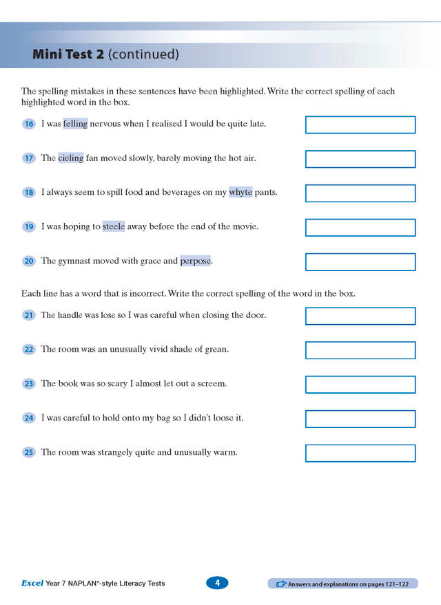 Excel Year 7 NAPLAN*-style Literacy Tests