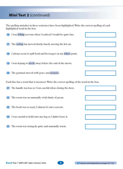 Excel Year 7 NAPLAN*-style Literacy Tests