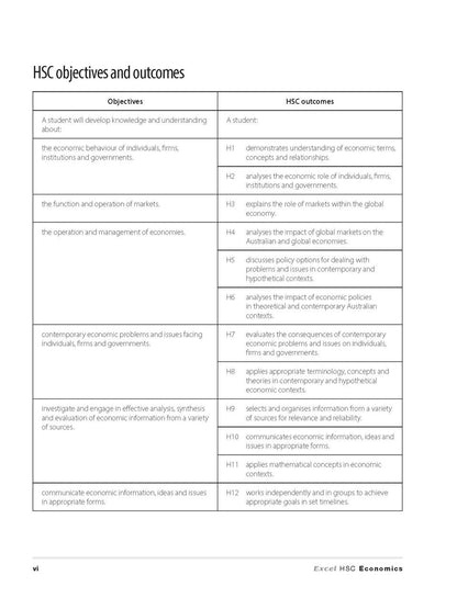 Excel HSC Year 12 Economics Study Guide with Study Cards