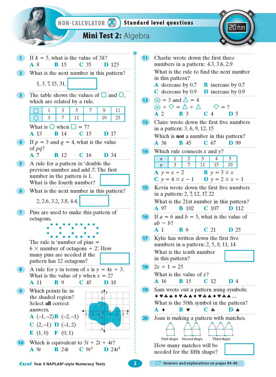 Excel Year 9 NAPLAN*-style Numeracy Tests