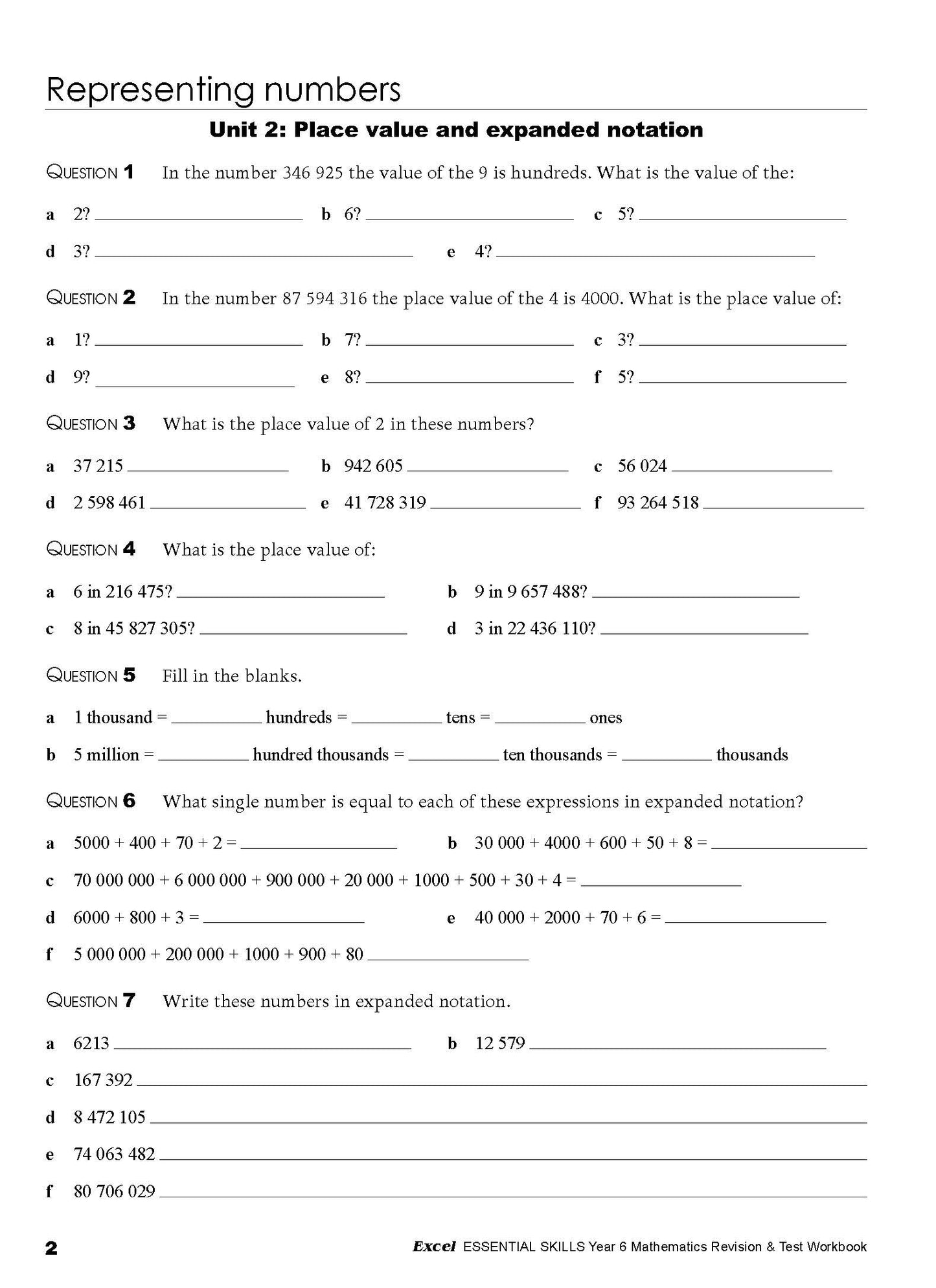 Excel Essential Skills - Mathematics Revision & Test Workbook Year 6