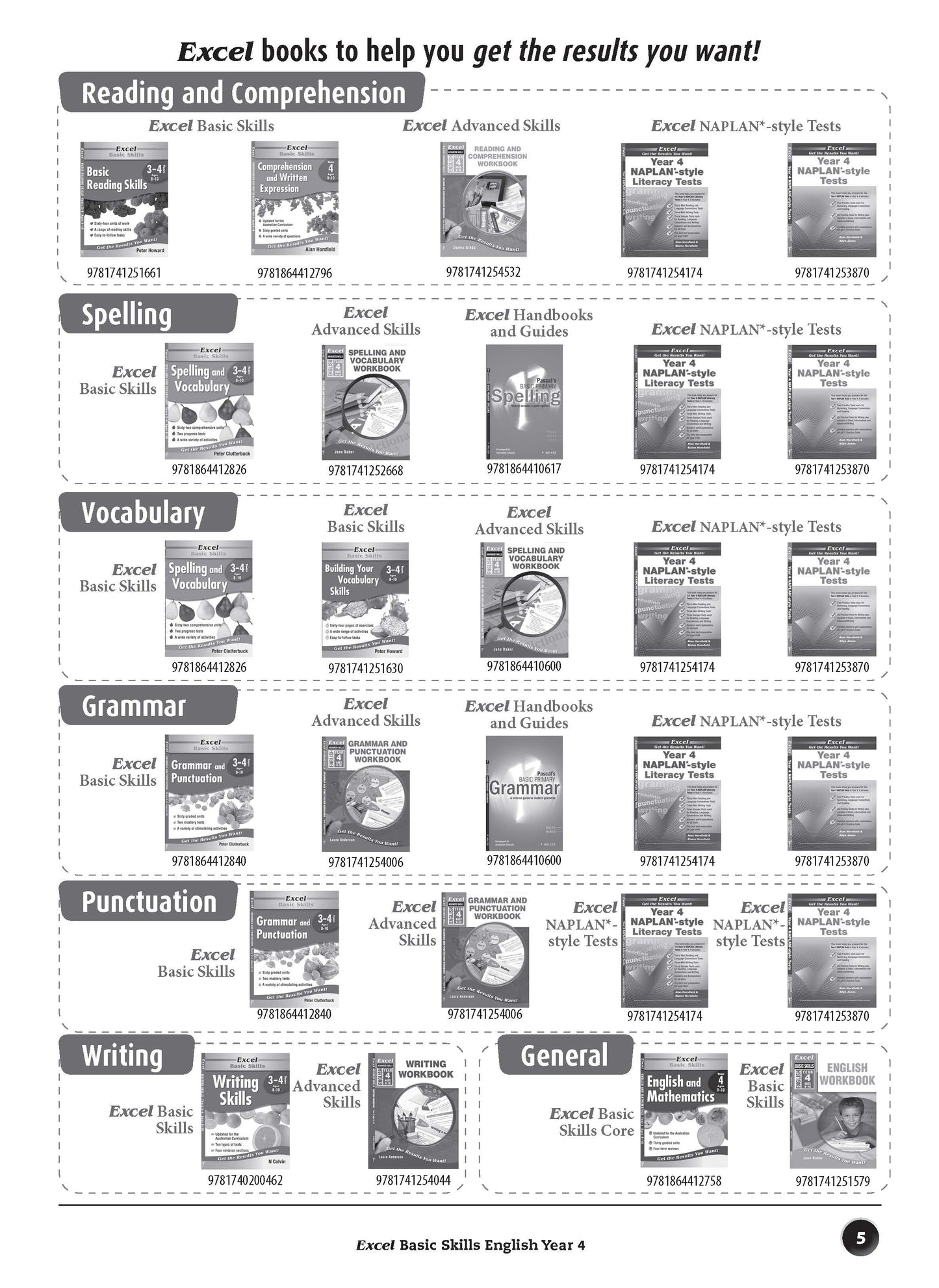 Excel Basic Skills - English Year 4