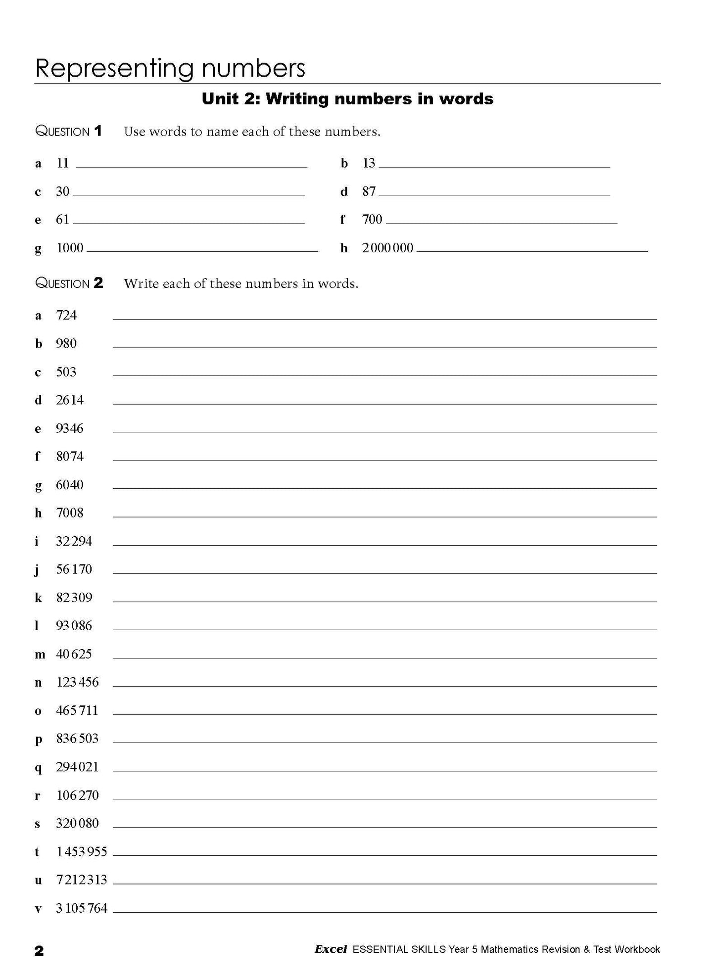 Excel Essential Skills - Mathematics Revision & Test Workbook Year 5