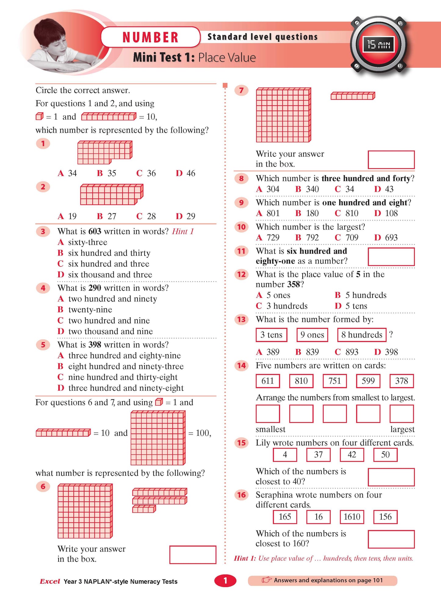 Excel Year 3 NAPLAN*-style Numeracy Tests