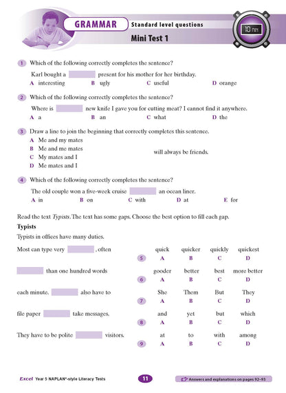 Excel Year 5 NAPLAN*-style Literacy Tests