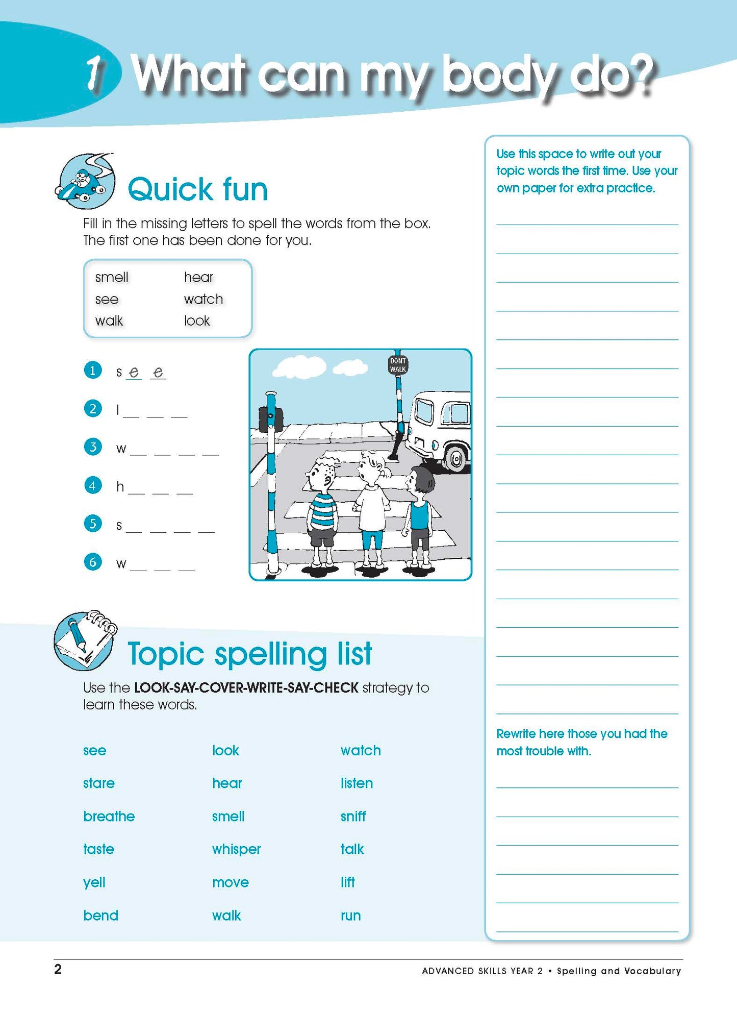 Excel Advanced Skills - Spelling and Vocabulary Workbook Year 2
