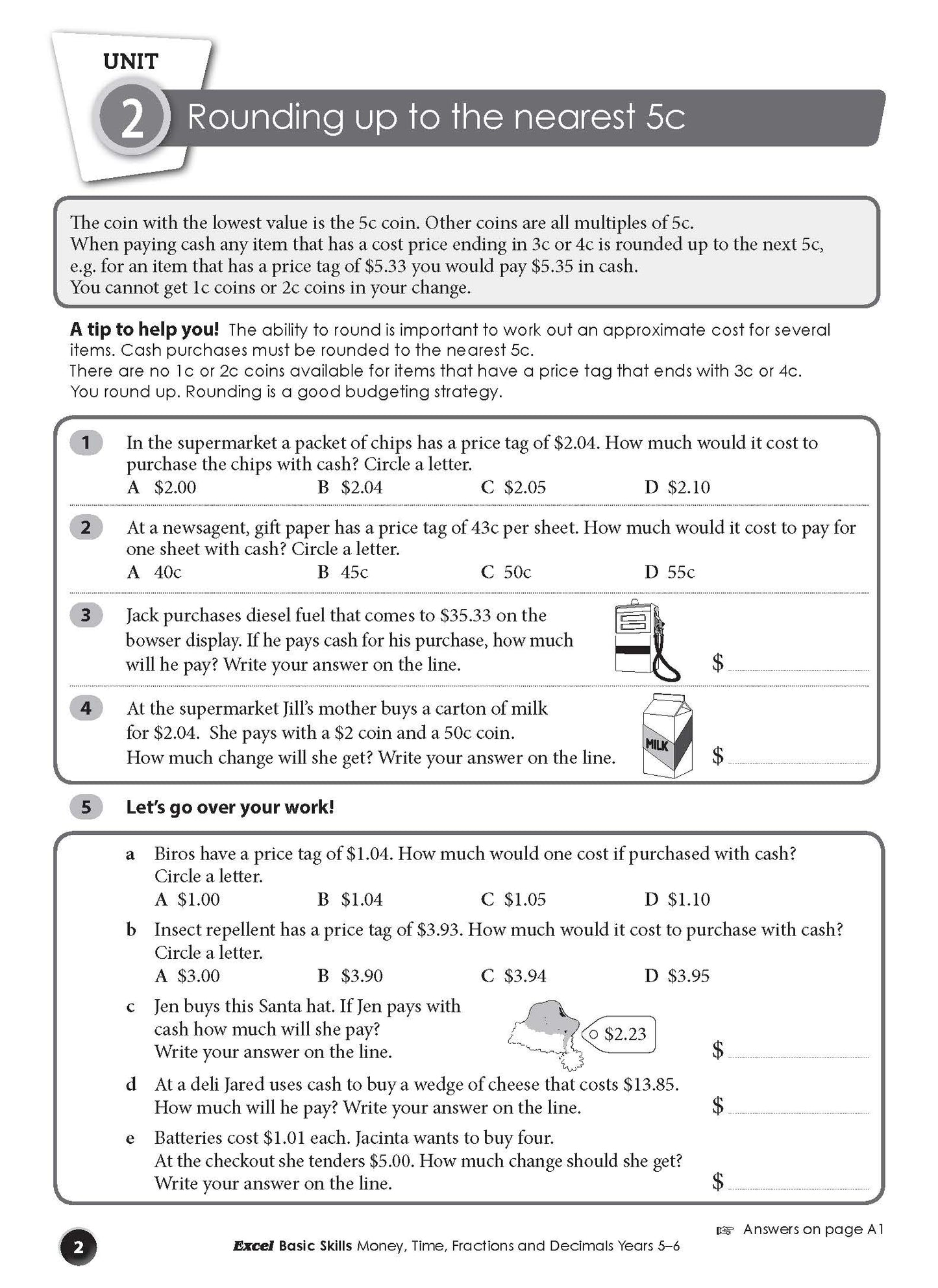 Excel Basic Skills - Money, Time, Fractions and Decimals Years 5-6