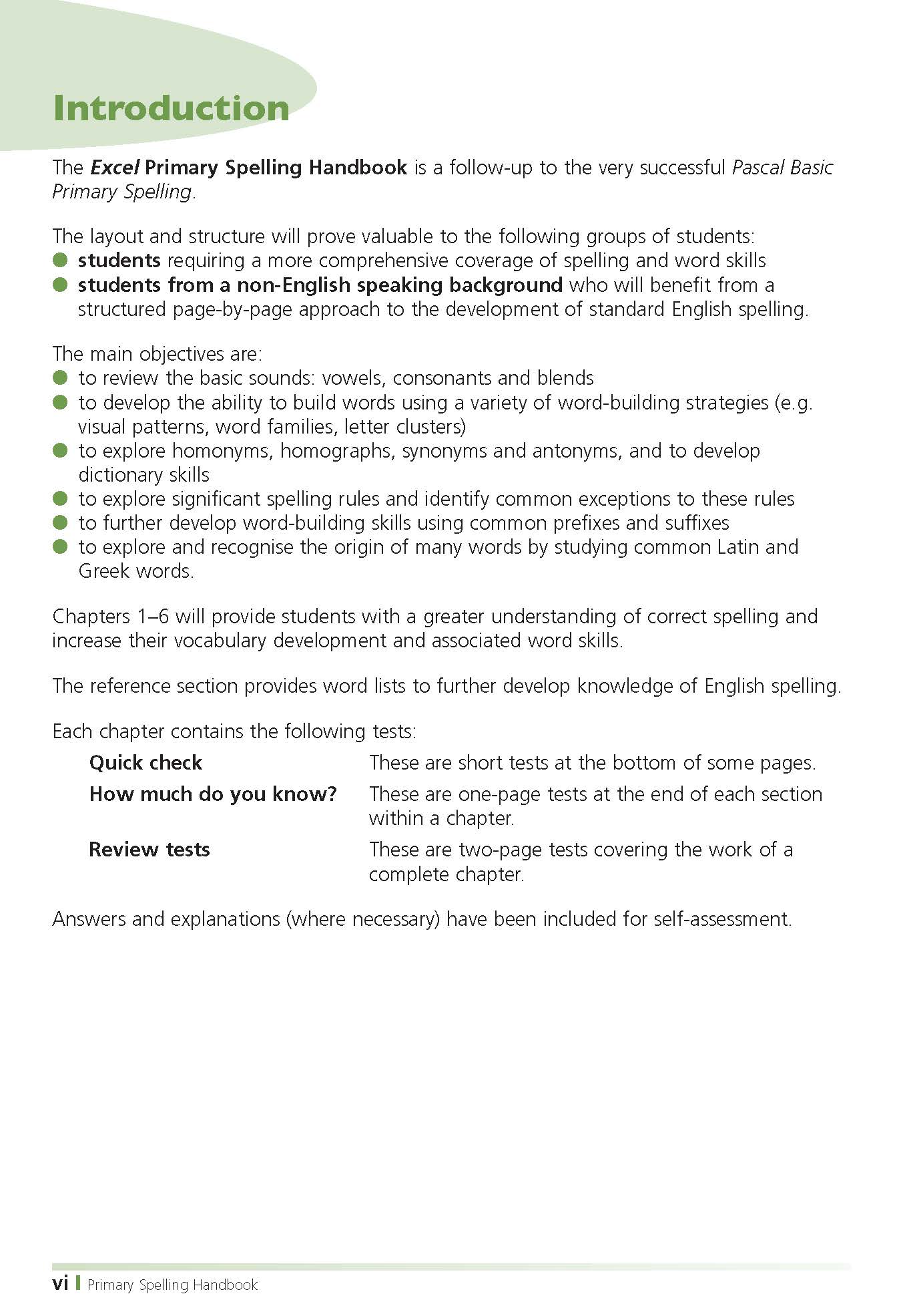 Excel Handbooks - Primary Spelling Years 3-6