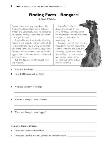 Excel Basic Skills - Comprehension and Written Expression Year 3