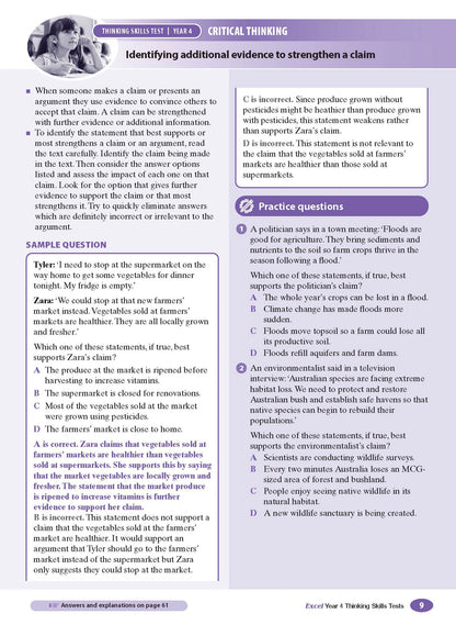 Excel Test Skills - Thinking Skills Tests Year 4