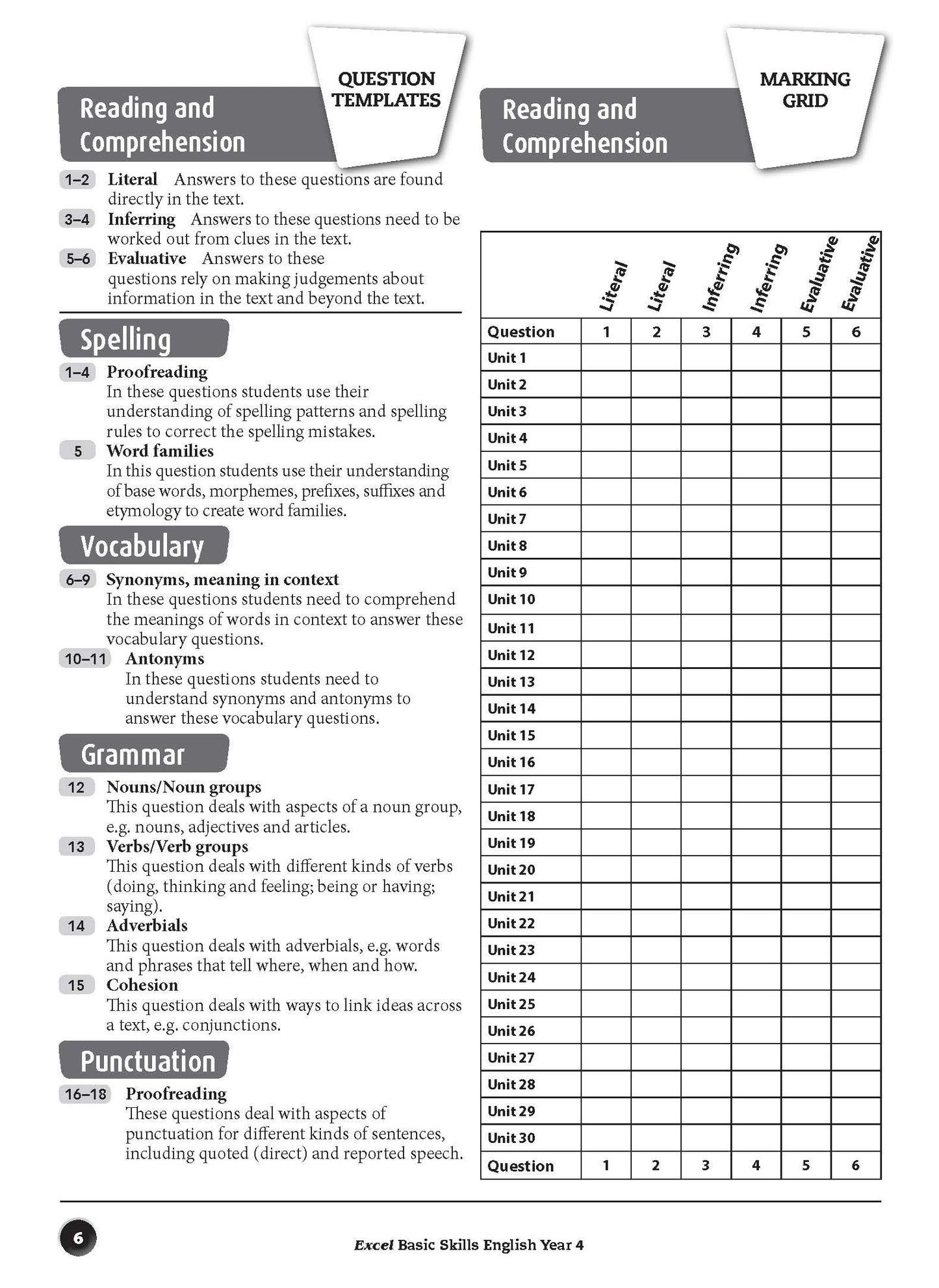 Excel Basic Skills - English Year 4