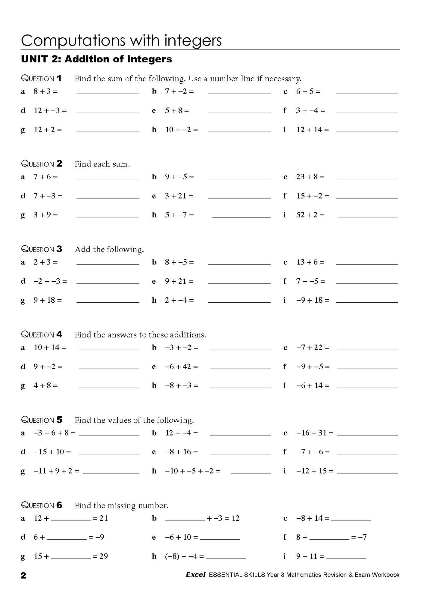 Excel Essential Skills - Mathematics Revision & Exam Workbook Year 8 NE