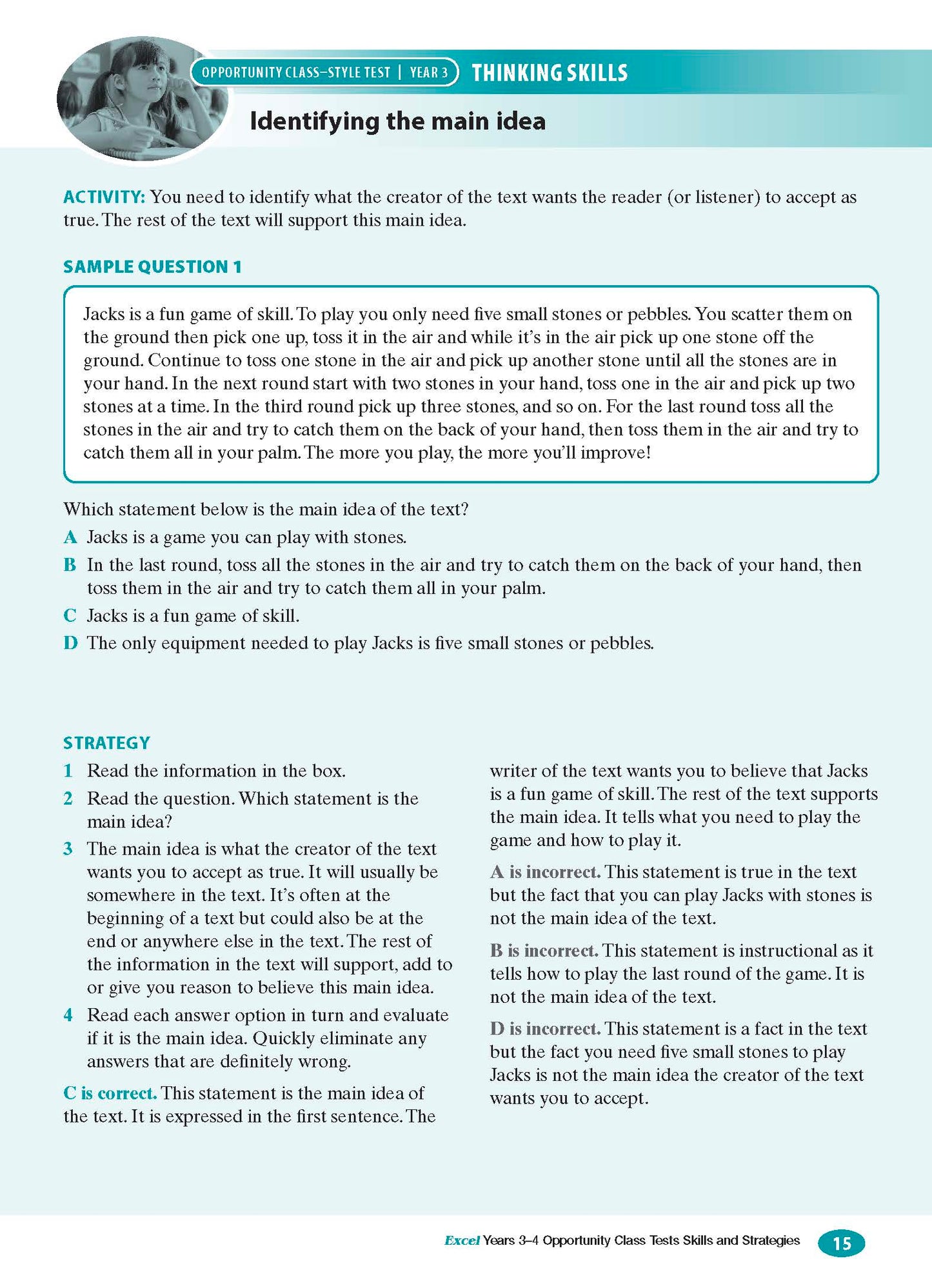 Excel Test Skills - Opportunity Class Tests Skills and Strategies Years 3-4