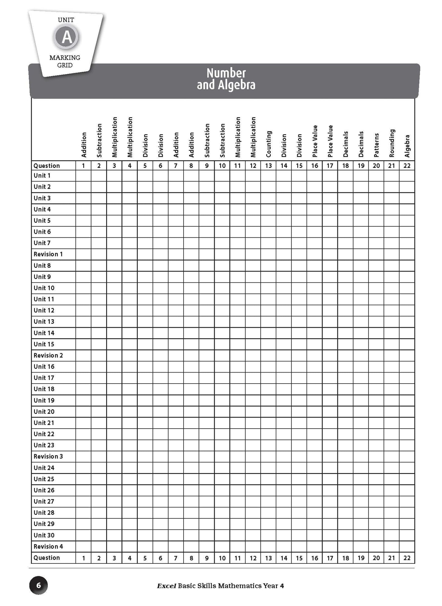 Excel Basic Skills - Mathematics Year 4