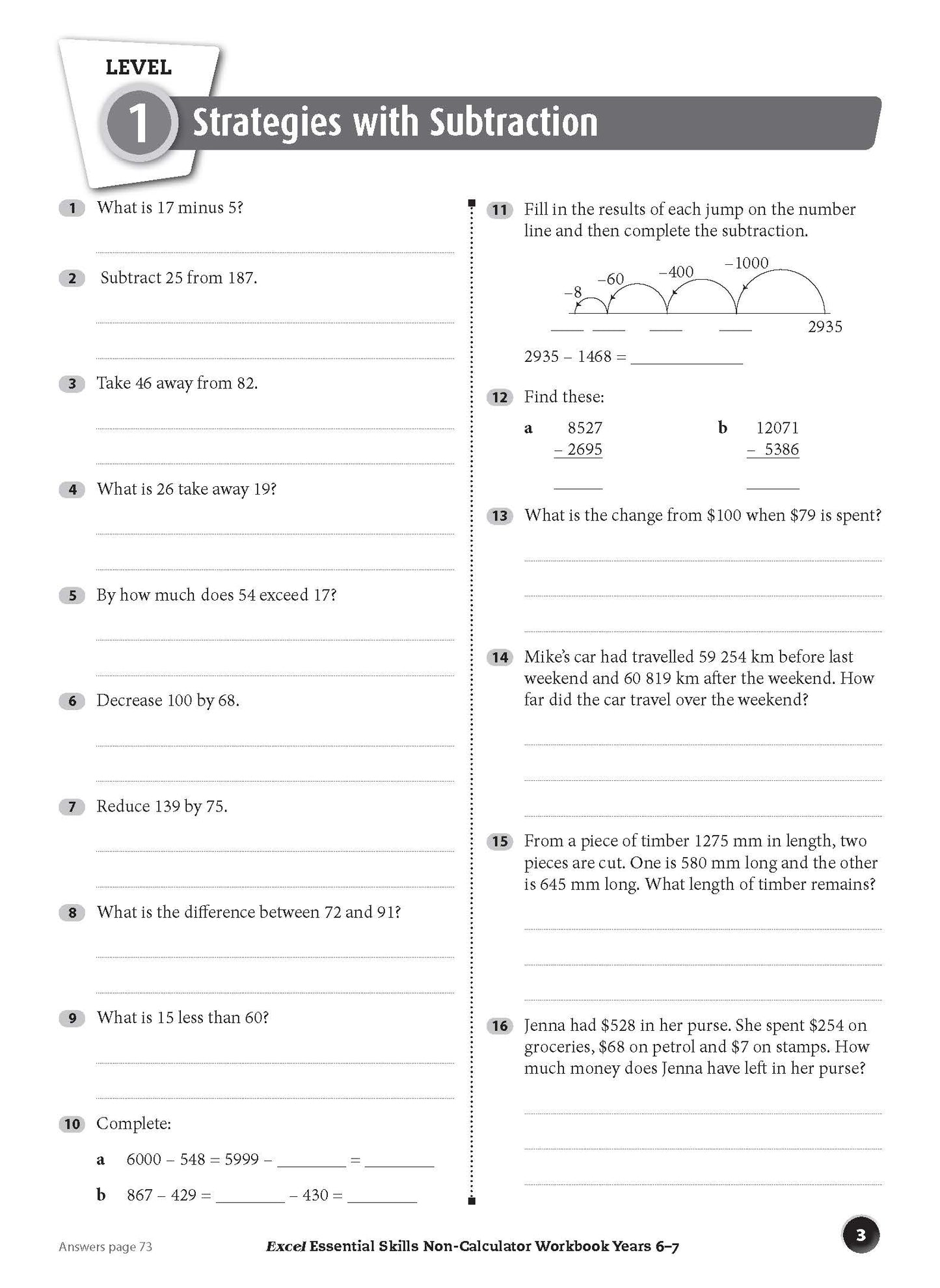 Excel Essential Skills - Non-Calculator Workbook Years 6-7