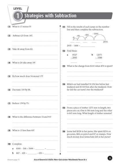 Excel Essential Skills - Non-Calculator Workbook Years 6-7