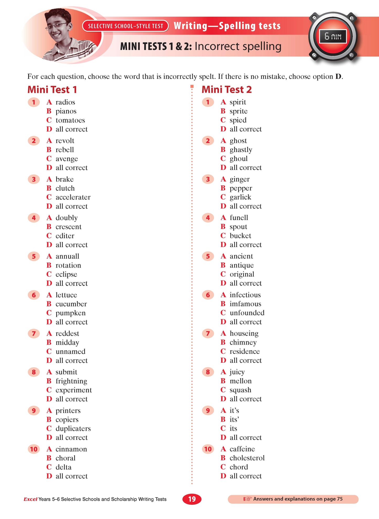 Excel Selective Schools and Scholarship Writing Tests Years 5-6
