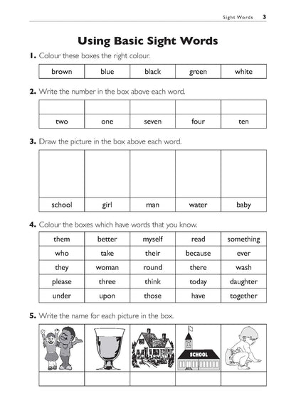 Excel Basic Skills - Reading and Comprehension Years 1-2