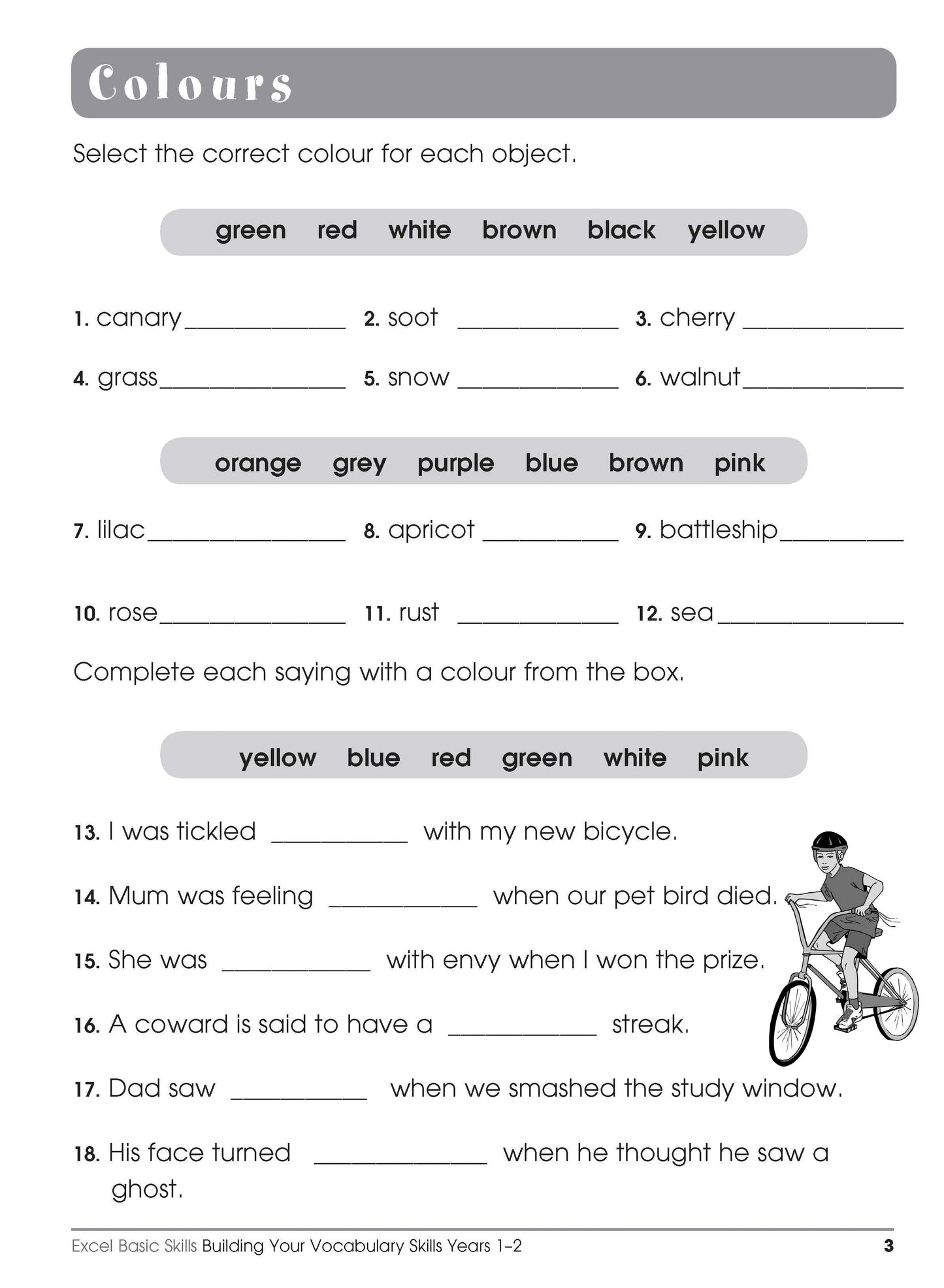 Excel Basic Skills - Building Your Vocabulary Skills Years 1-2