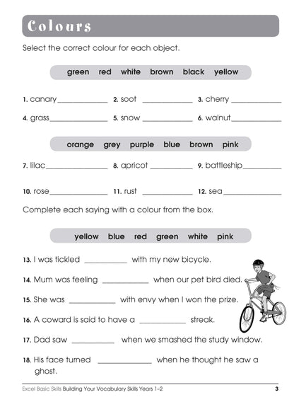 Excel Basic Skills - Building Your Vocabulary Skills Years 1-2