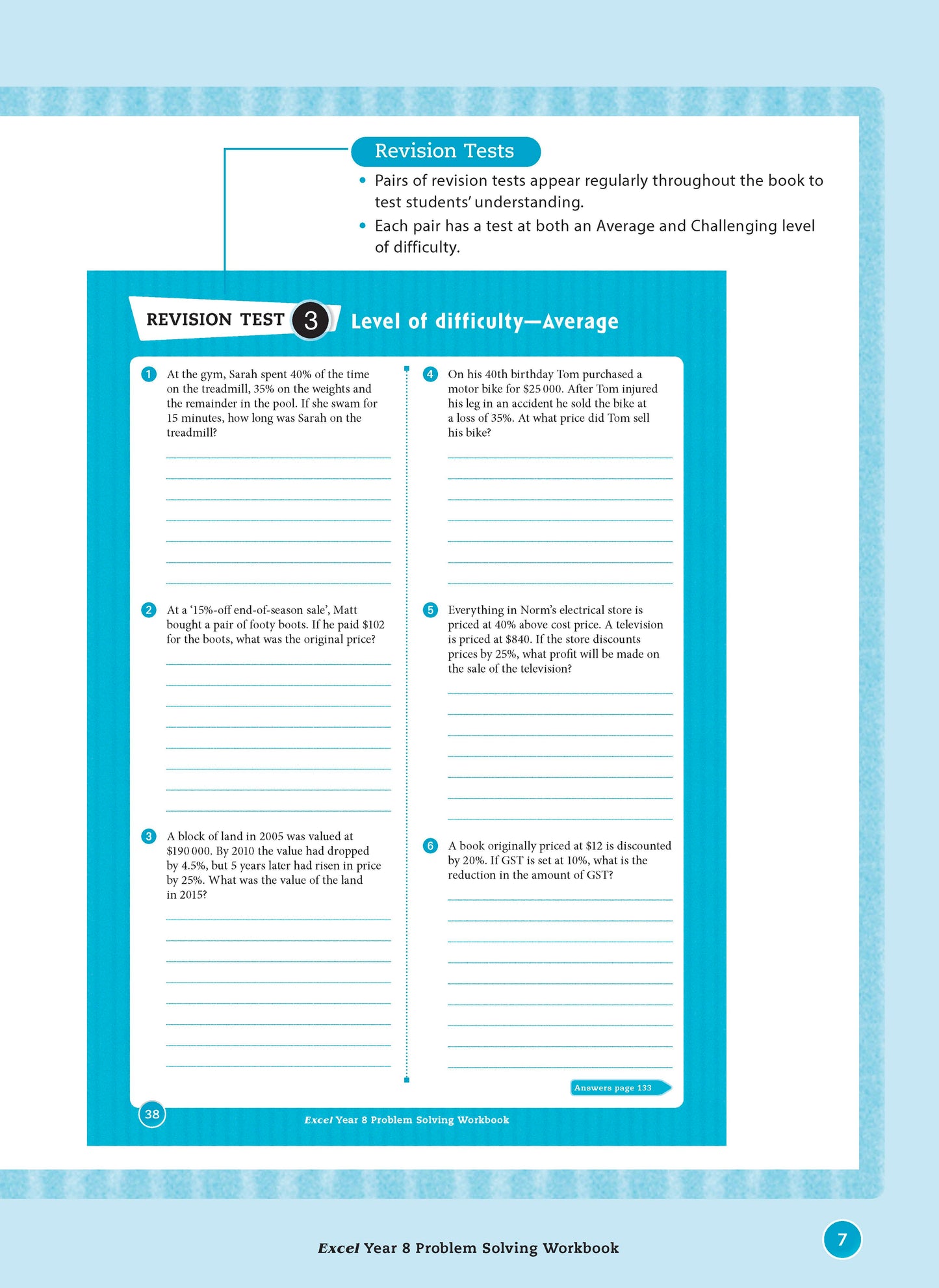 Excel Essential Skills - Problem Solving Workbook Year 8