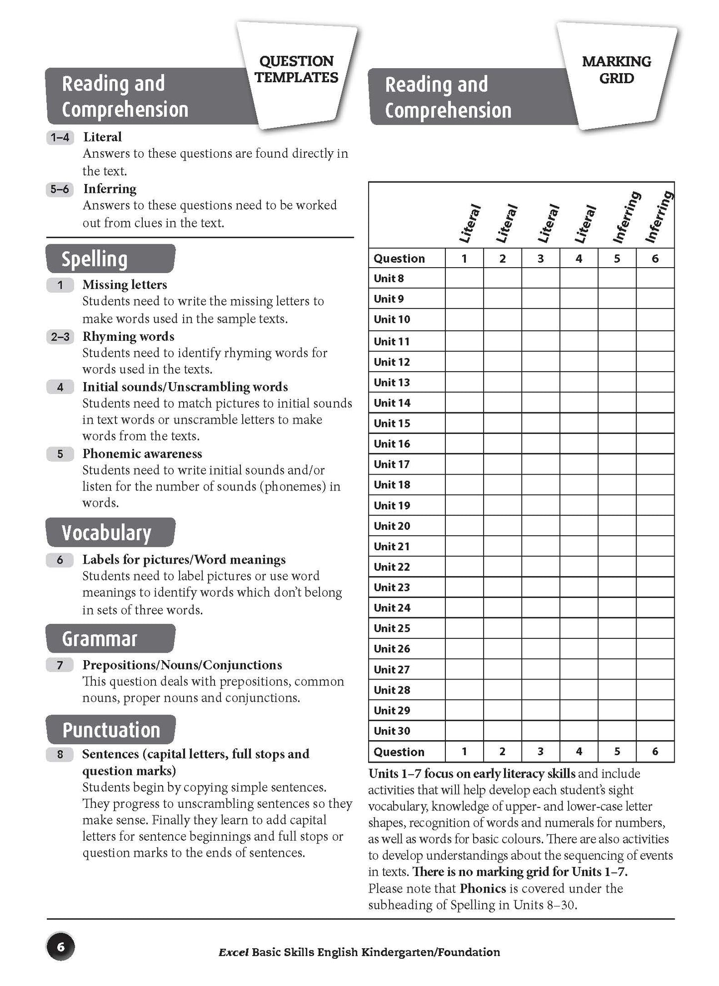 Excel Basic Skills - English Kindergarten/Foundation
