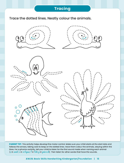 Excel Basic Skills - Handwriting Kindergarten/Foundation
