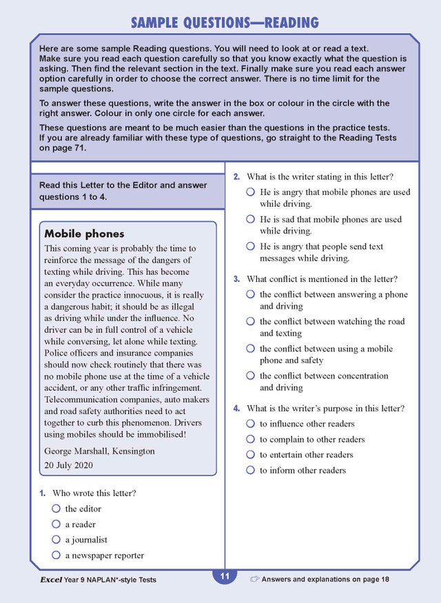 Excel Year 9 NAPLAN*-style Tests