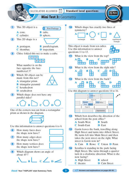 Excel Year 7 NAPLAN*-style Numeracy Tests