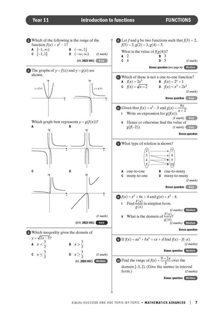 Excel Success One HSC Year 12 Mathematics Advanced (2023 Edition)