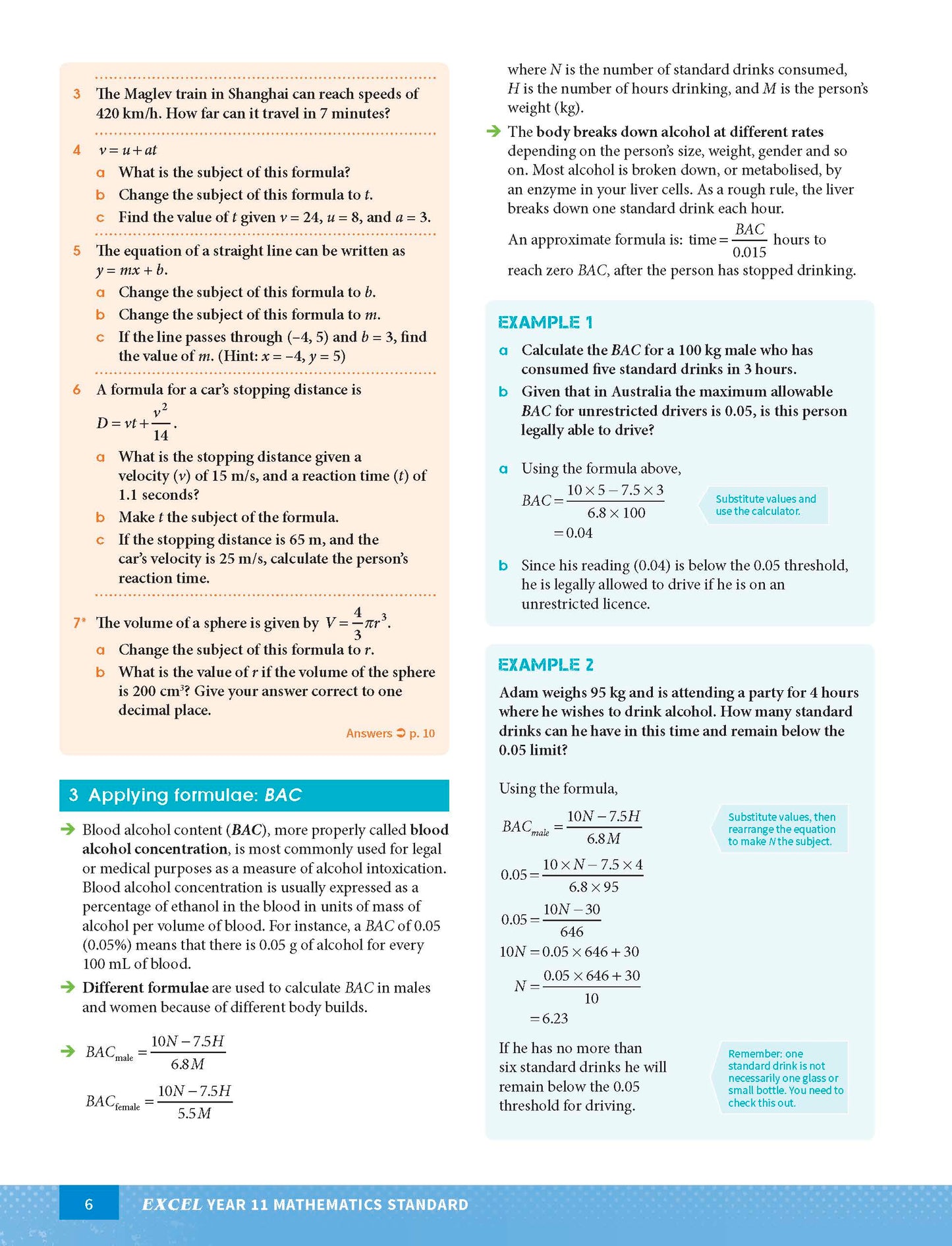 Excel HSC Year 11 Standard Mathematics Study Guide