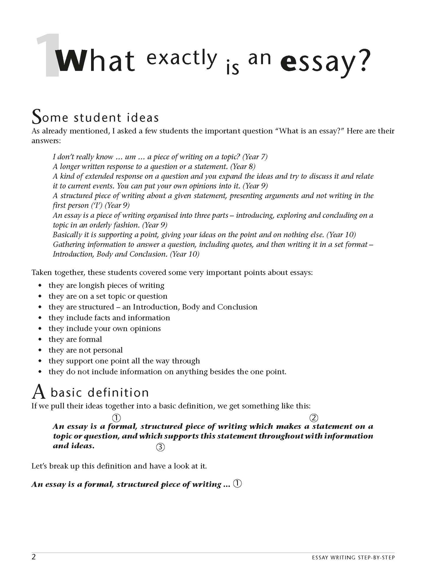 Excel Essential Skills - Essay Writing Step-by-Step Years 7-10