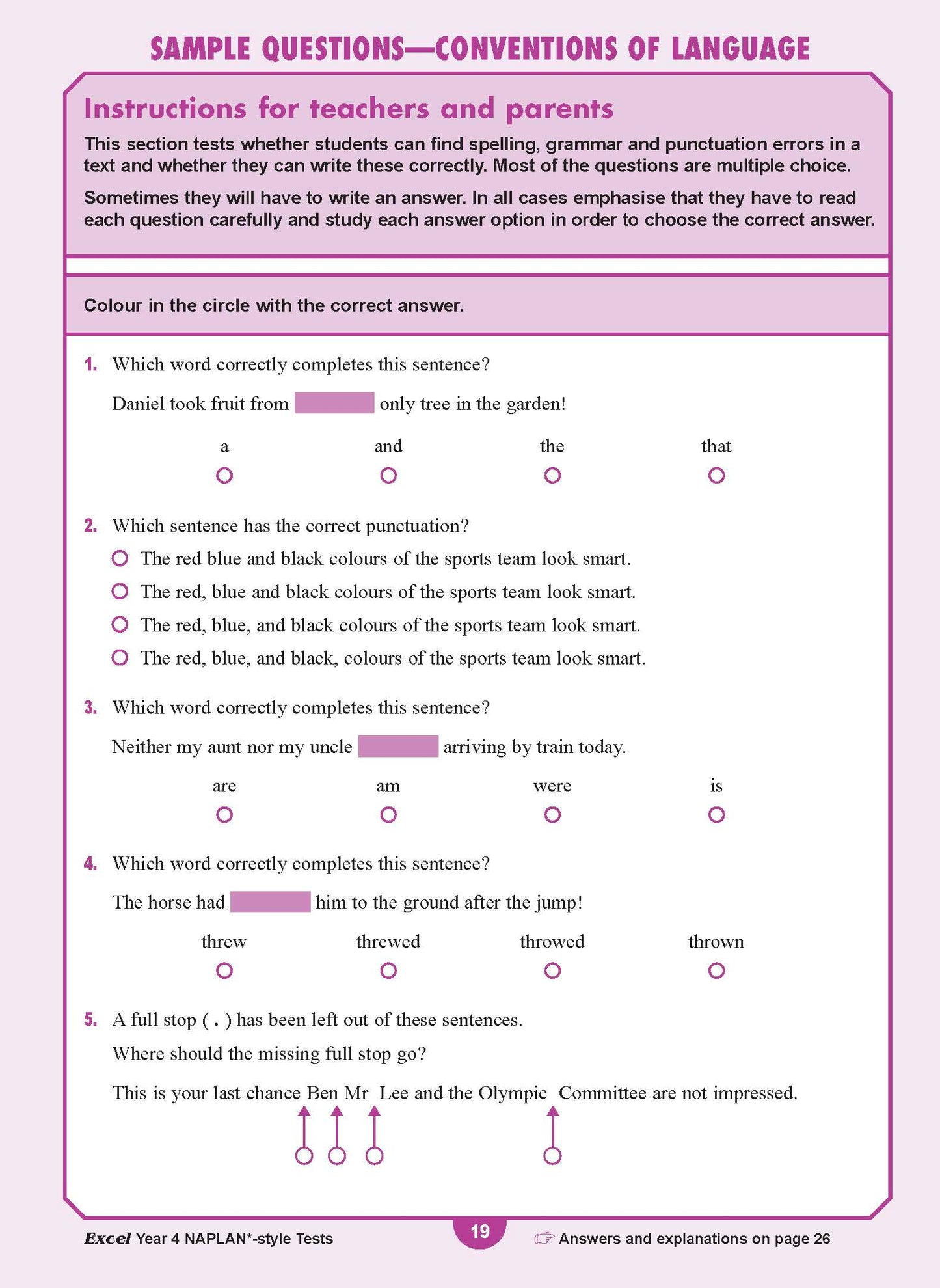 Excel Year 4 NAPLAN*-style Tests